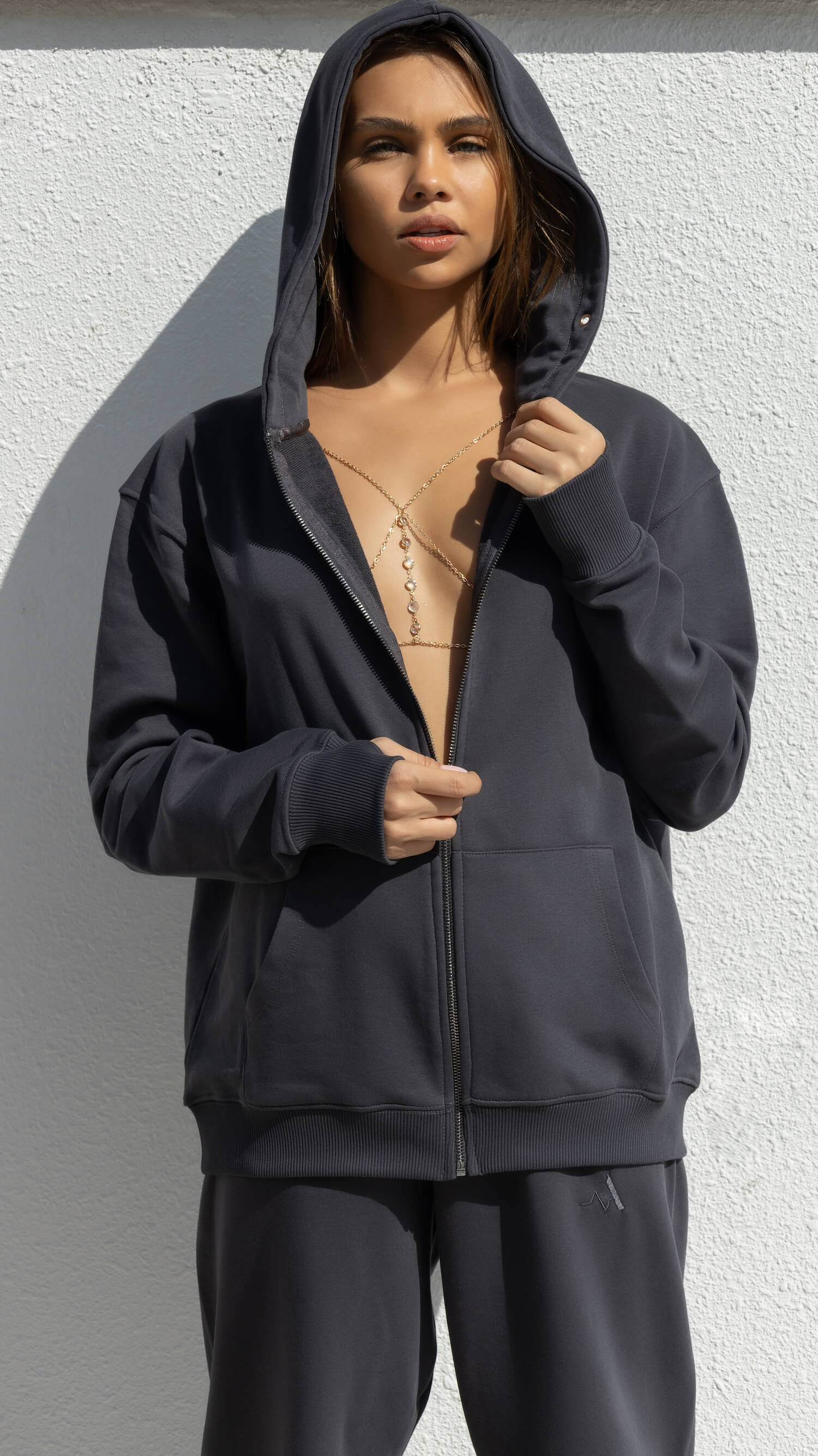 Grey Vortex Oversized Hoodie