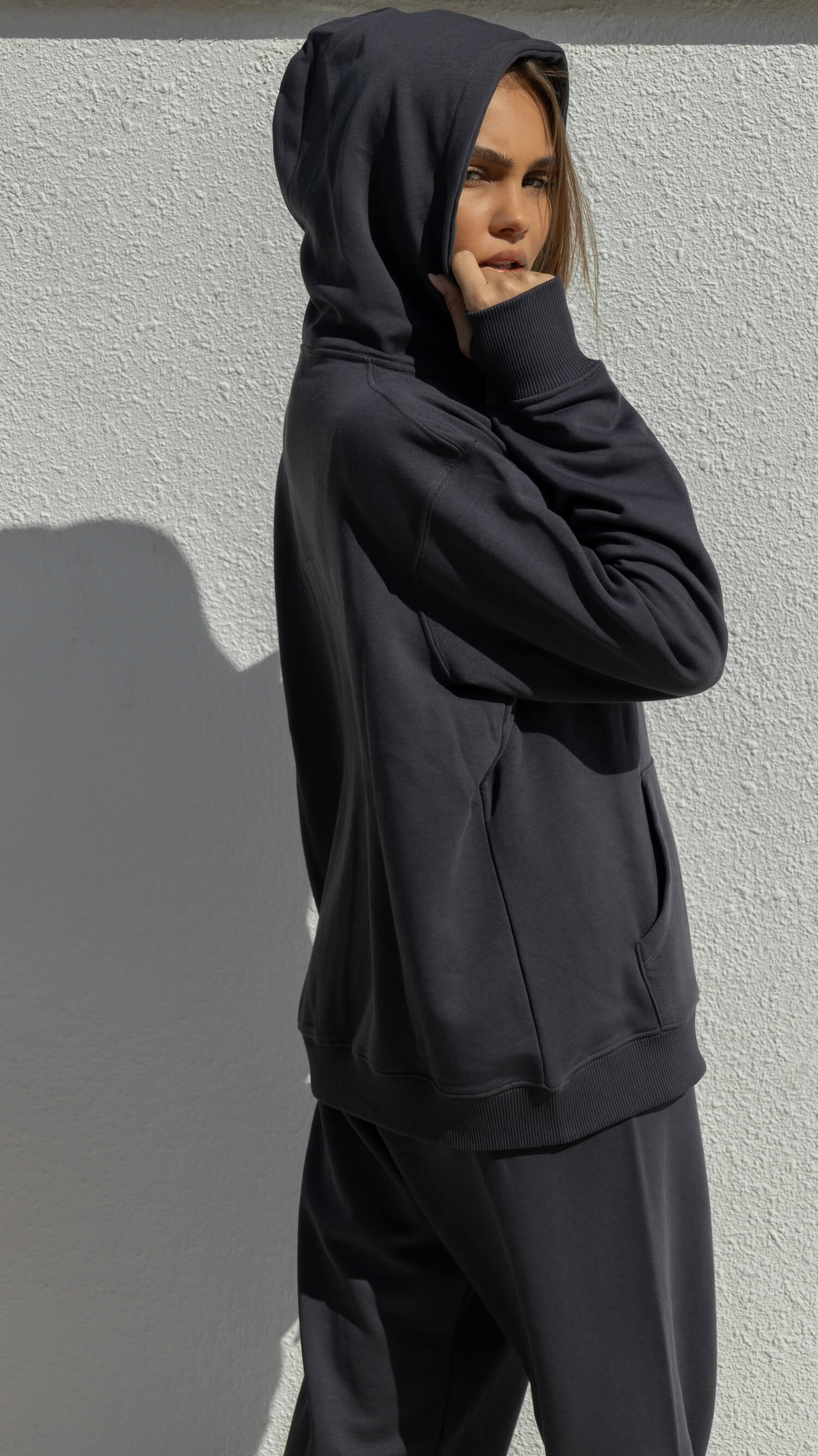 Taupe Vortex Oversized Hoodie